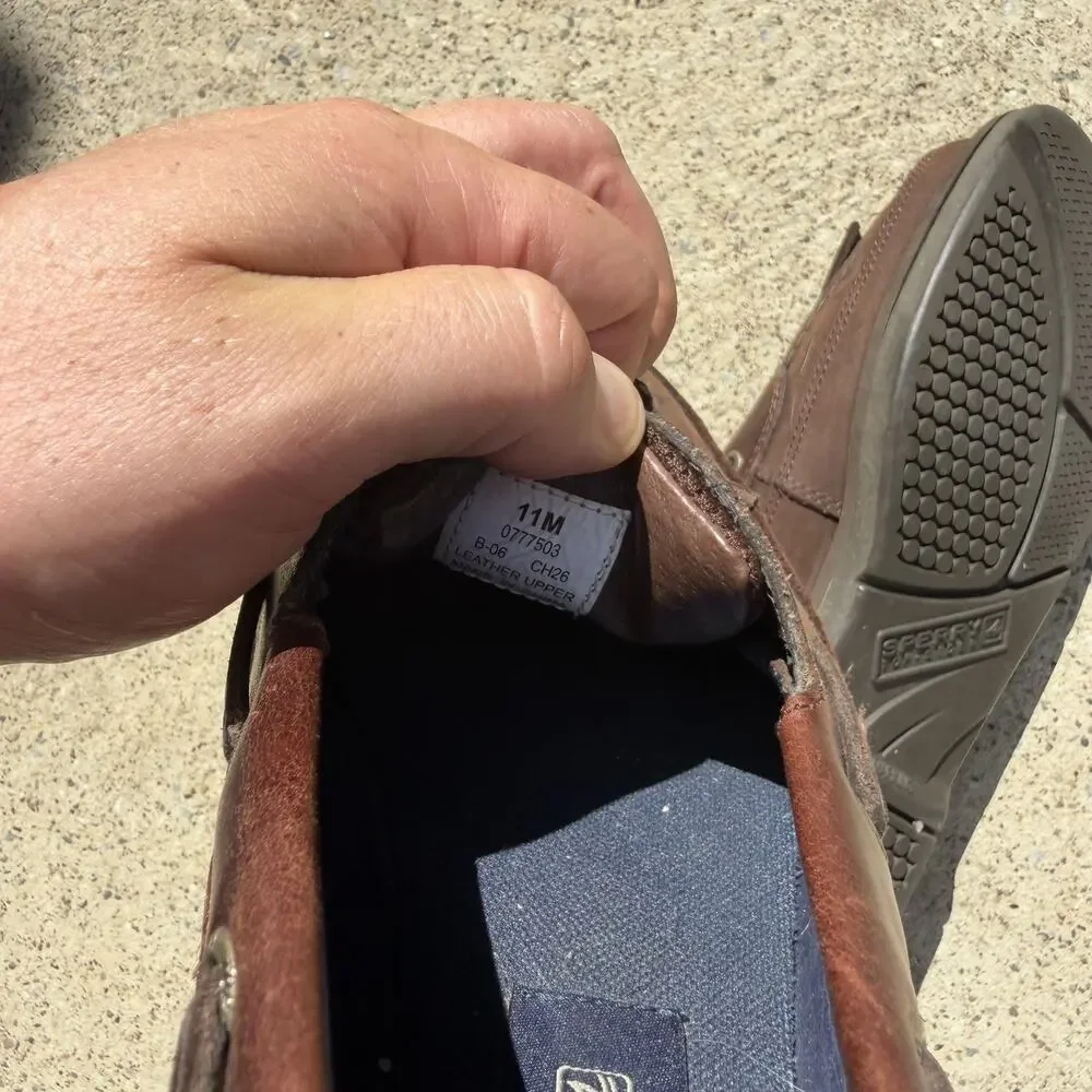 Sperry Men's Brown Leather Top Sider Boat Shoes | Size 11